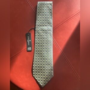 Vintage Hickey-Freeman Sport Neck Tie 100% Silk Made In Italy Geometric